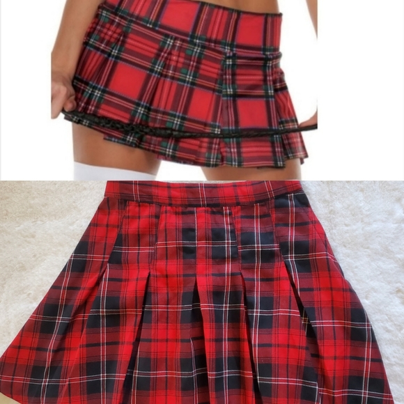 Divided Multicolored Plaid School Girl mini Skirt Size 2 - Picture 10 of 10